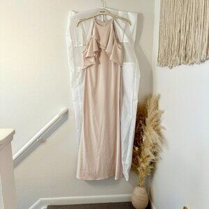 Badgley Mischka Blush Crossover Gown